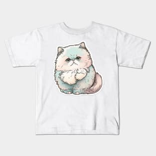 Elegant Persian Cat Sticker for Cat Lovers Kids T-Shirt